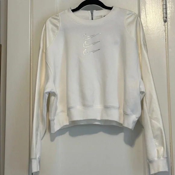 NWT | Nike Women’s Opal Fleece Crew Sweatshirt | ✨ Iridescent Accents | Size L - Picture 10 of 12